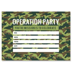 Operation Party Birthday Fill In Invitations