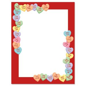 Letter Paper Candy Heart's 