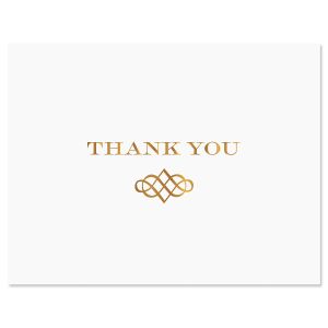 White & Gold Thank You Card