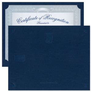 Linen Navy Certificate Holder