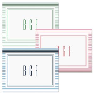 Stripes Monogram Note Cards