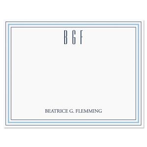 Stripes Personalized Correspondence Cards - Blue