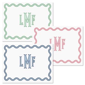 Scalloped Monogram Note Cards