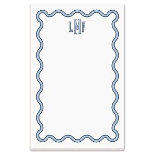 Scalloped Personalized Notepads - Blue