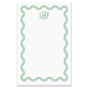 Scalloped Personalized Notepads - Green
