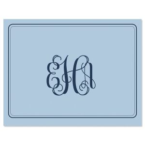 Solid Personalized Note Cards - Blue