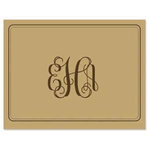 Solid Personalized Correspondence Cards - Brown