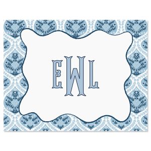 Coastal Damask Personalized Note Cards