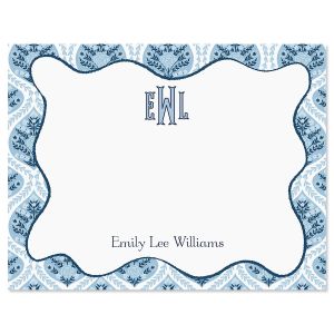 Coastal Damask Personalized Correspondence Cards