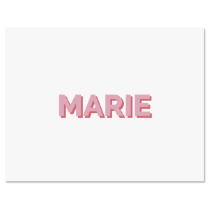 Scalloped Personalized Note Cards - Pink