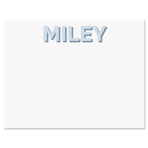 Scalloped Personalized Correspondence Cards - Blue