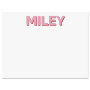 Scalloped Personalized Correspondence Cards - Pink