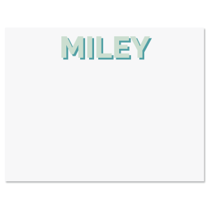 Scalloped Personalized Correspondence Cards - Green