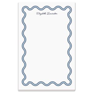 Scalloped Personalized Notepads - Blue