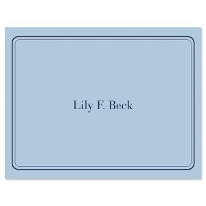 Solid Personalized Note Cards - Blue