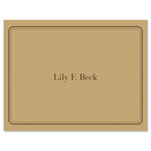 Solid Personalized Note Cards - Brown