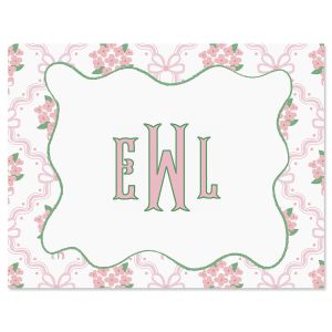 Ribbon Quatrefoil Personalized Note Cards