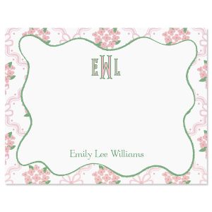 Ribbon Quatrefoil Personalized Correspondence Cards
