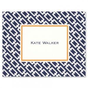 Chain Link Navy Note Card