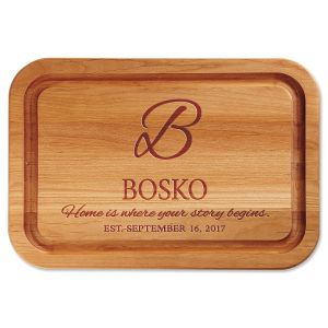 Home is Where Your Story Begins Engraved Alder Wood Cutting Board