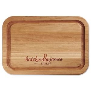 Couples Engraved Alder Wood Cutting Board