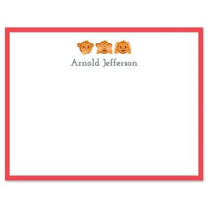 No Evil Monkey Emoji Correspondence Cards