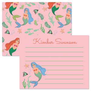 Pink Mermaid Correspondence Cards