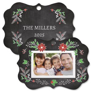 Festive Chalk Custom Photo Ornament