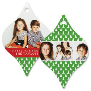 Green Tree Photo Tapered Ornament
