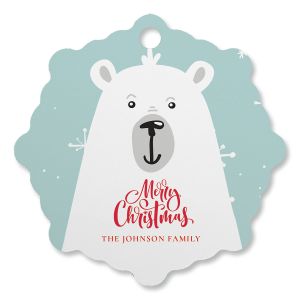 Polar Bear Custom Snowflake Ornament