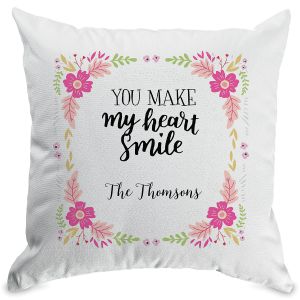 Floral Customized White Pillow