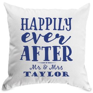 Happily Ever After Customized White Pillow