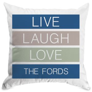 Live Laugh Love Customized White Pillow