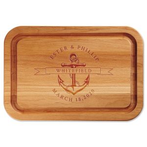 Anchor Engraved Alder Wood Cutting Board