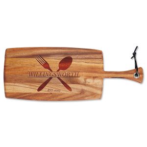 Utensils Engraved Acacia Wood Paddle Cutting Board