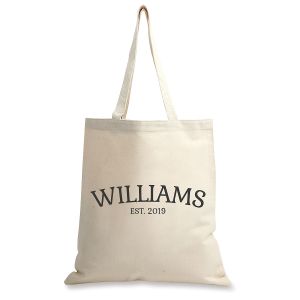 Personalized Family Established Canvas Tote