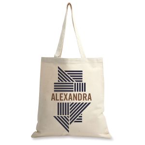 Personalized Stripes Canvas Tote