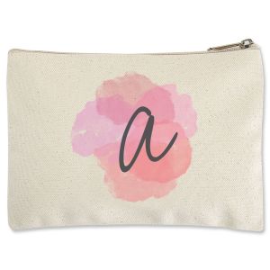 Personalized Watercolor Initial Zippered Pouch