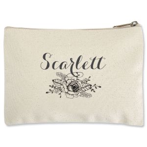 Personalized Floral Name Zippered Pouch