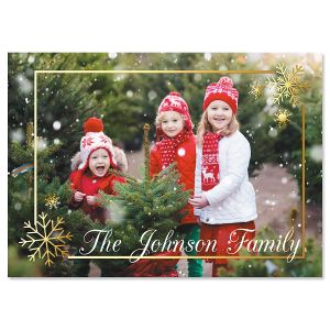 Golden Snowflake Christmas Cards - 10