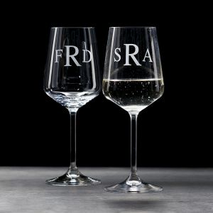 Stemmed Personalized White Wine Glass