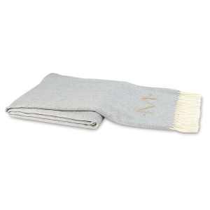 Monogrammed Lands Down Under Herringbone Throw