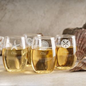 Govino Sea Shell Personalized Wine Tumblers