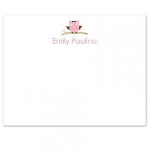 Pink Owl Flat Card