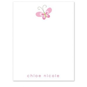 Pink Butterfly Flat Card