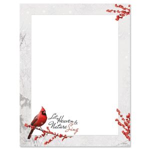 Winterberry Cardinal Letter Papers