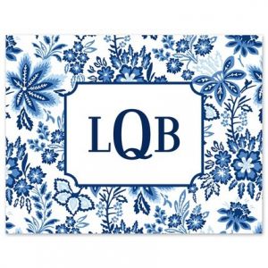 Floral Blue Note Card
