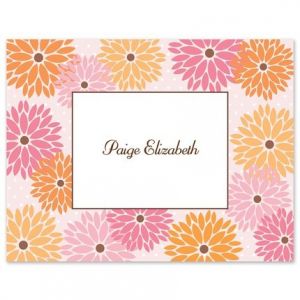 Pink Zinnias Note Card
