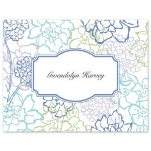 Blue Floral Note Card
