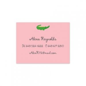Pink Alligator Calling Card